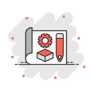 Prototype icon in comic style. Startup cartoon vector illustration on white i Stock Illustration
