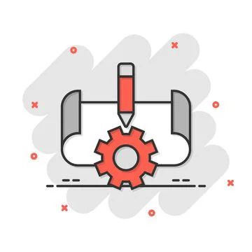 Prototype icon in comic style. Startup cartoon vector illustration on white i Stock Illustration