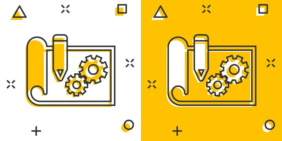 Prototype icon in comic style. Startup cartoon vector illustration on white i Stock Illustration