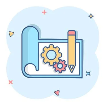 Prototype icon in comic style. Startup cartoon vector illustration on white i Stock Illustration