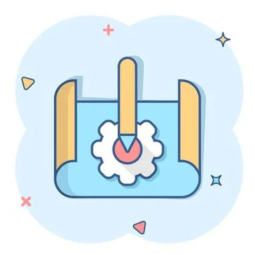 Prototype icon in comic style. Startup cartoon vector illustration on white i Stock Illustration