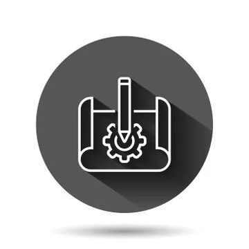 Prototype icon in flat style. Startup vector illustration on black round back 스톡 일러스트