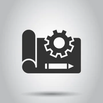 Prototype icon in flat style. Startup vector illustration on white isolated b 스톡 일러스트