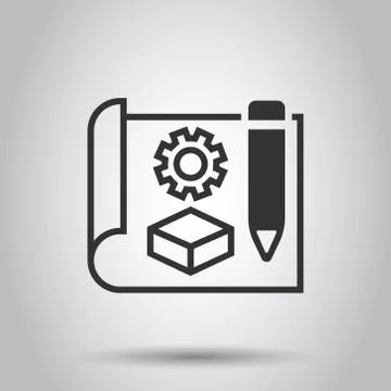 Prototype icon in flat style. Startup vector illustration on white isolated b Stock Illustration