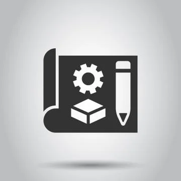 Prototype icon in flat style. Startup vector illustration on white isolated b Illustrazione stock