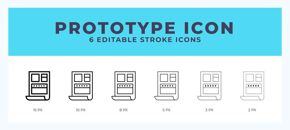 Prototype icon illustration vector with editable stroke. Stock Illustration