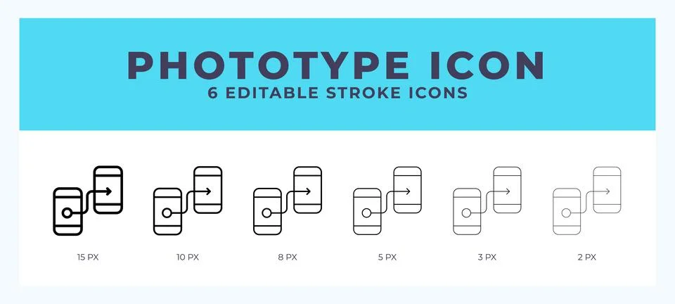 Prototype icon set with different stroke. Design elements for logo. Vector .. Stock Illustration