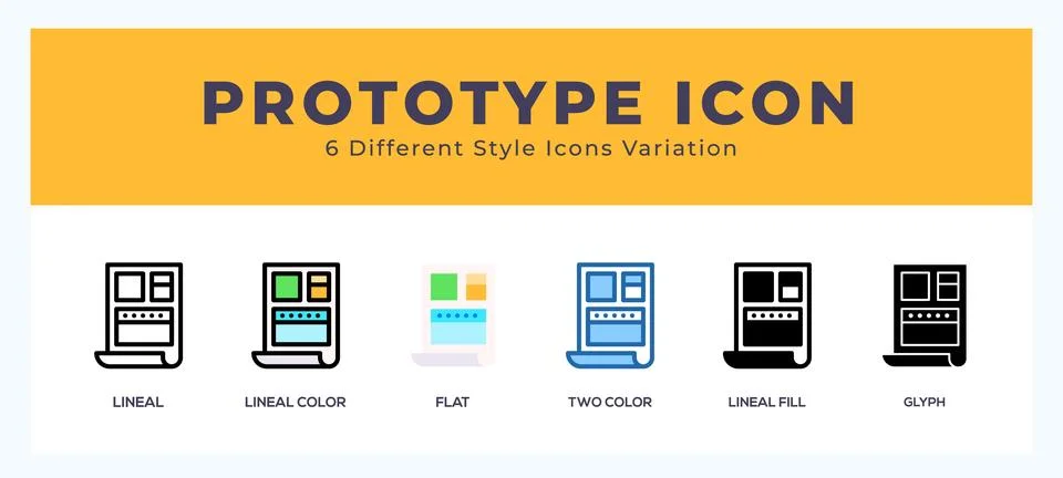 Prototype icon set with different styles. Design elements for logo. Vector .. 스톡 일러스트