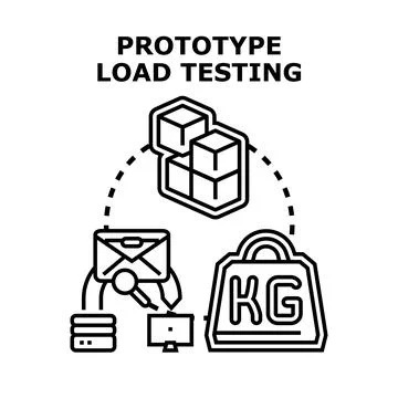 Prototype load test evaluating digital product performance Stock Illustration