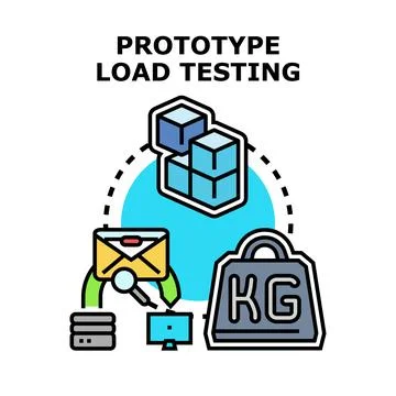 Prototype load test evaluating digital product performance Stock Illustration