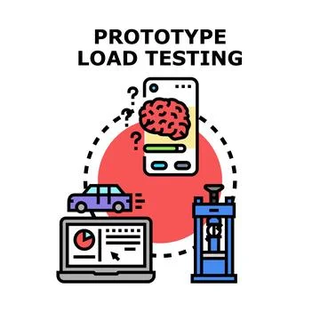 Prototype load testing of software and hardware products イラスト素材