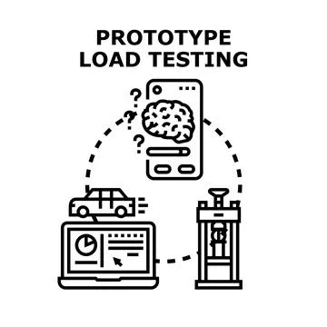 Prototype load testing of software and hardware products Stock Illustration