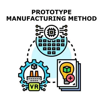 Prototype manufacturing method for product development process Stock Illustration