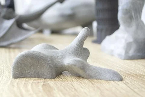Prototype model of human vertebra 3D printed from polyamide powder Stock Photos