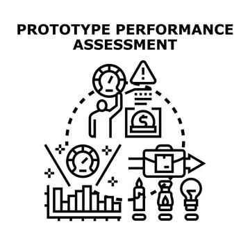 Prototype performance assessment and development concept Stock Illustration