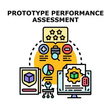 Prototype performance assessment and product development evaluation 库存插图