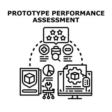 Prototype performance assessment and product development evaluation Stock Illustration