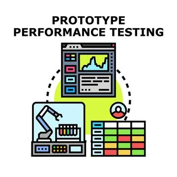 Prototype performance testing with automated analysis and quality control Stock Illustration