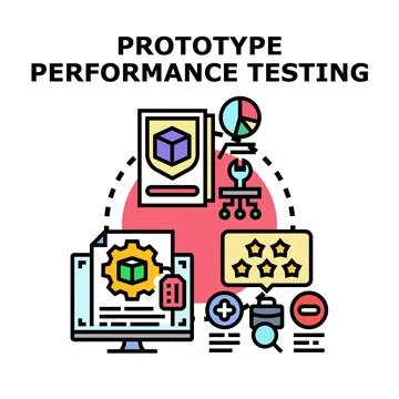 Prototype performance testing concept for product development Illustrazione stock