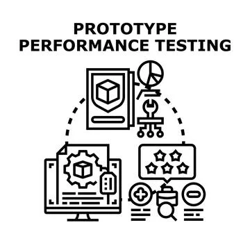 Prototype performance testing concept for product development Stock Illustration