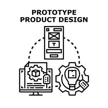 Prototype product design and development process concept 스톡 일러스트