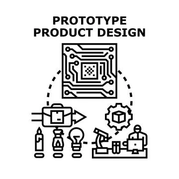 Prototype product design process innovation and engineering Stock Illustration