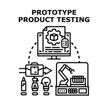 Prototype product testing development process vector concept Stock Illustration