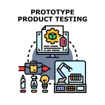 Prototype product testing development process vector concept Stock Illustration