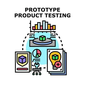 Prototype product testing evaluating new product development Stock Illustration