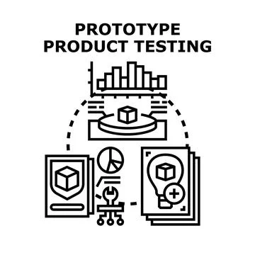 Prototype product testing evaluating new product development Stock Illustration