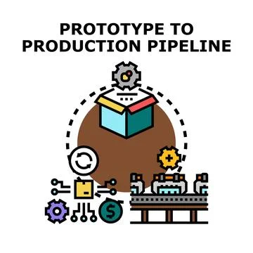 Prototype to production pipeline for product development Stock Illustration
