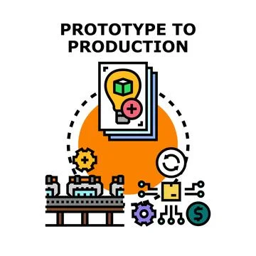 Prototype to production process vector illustration concept Illustration