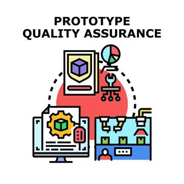 Prototype quality assurance process and development testing Stock Illustration