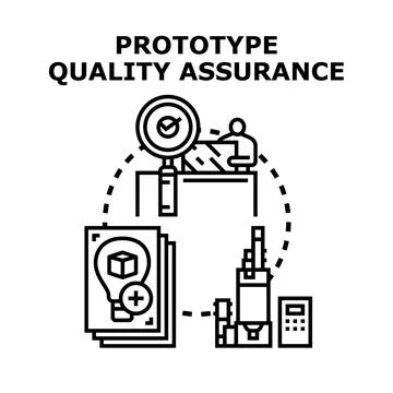 Prototype quality assurance process for new product development Stock Illustration