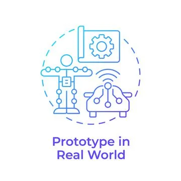 Prototype in real world blue gradient concept icon Stock Illustration