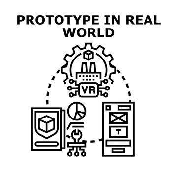 Prototype in real world concept development process 스톡 일러스트