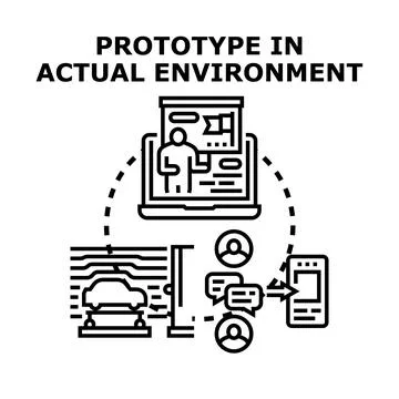 Prototype real world environment testing and user feedback イラスト素材