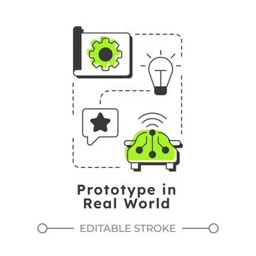 Prototype in real world modern linear concept icon Stock Illustration