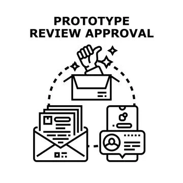 Prototype review approval process concept vector イラスト素材