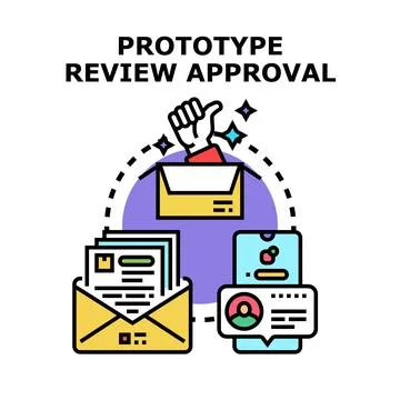 Prototype review approval process concept vector イラスト素材