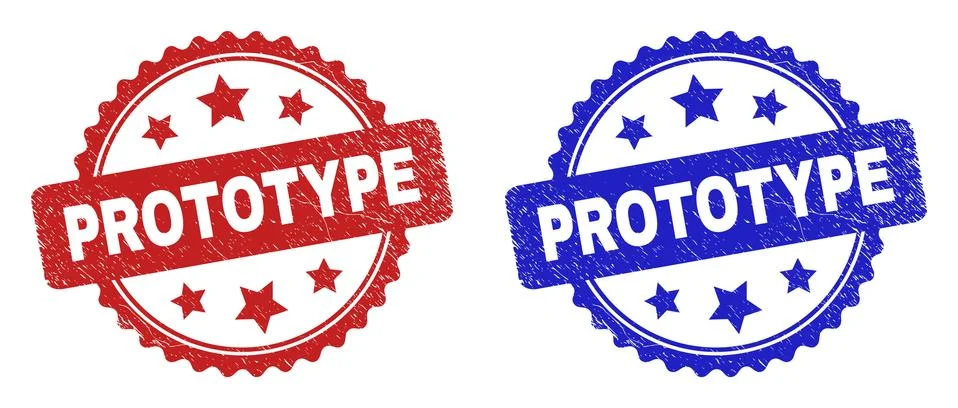 PROTOTYPE Rosette Watermarks with Grunged Surface Stock Illustration