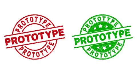 PROTOTYPE Round Badges with Rubber Surface Stock Illustration