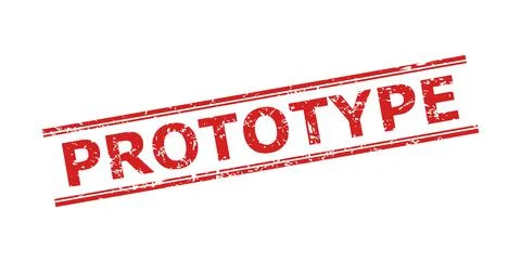 PROTOTYPE Seal with Corroded Style and Double Parallel Lines Stock Illustration