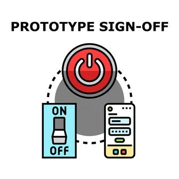 Prototype sign off process activating new user experience 스톡 일러스트