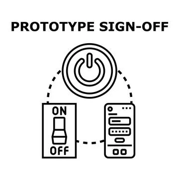 Prototype sign off process activating new user experience 스톡 일러스트