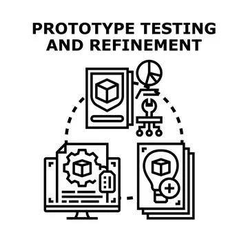 Prototype testing and refinement process vector illustration イラスト素材