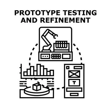 Prototype testing and refinement process development cycle 스톡 일러스트