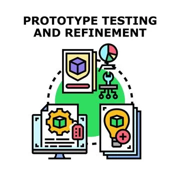 Prototype testing and refinement process vector illustration 库存插图