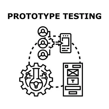 Prototype testing and user experience development process 库存插图
