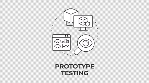 Prototype testing animated line concept icon Stock Footage 345258486